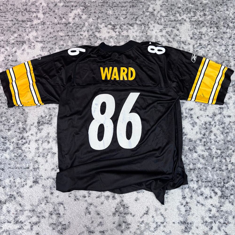 Official NFL Pittsburgh Steelers Hines Ward Black Football Jersey Mens XL